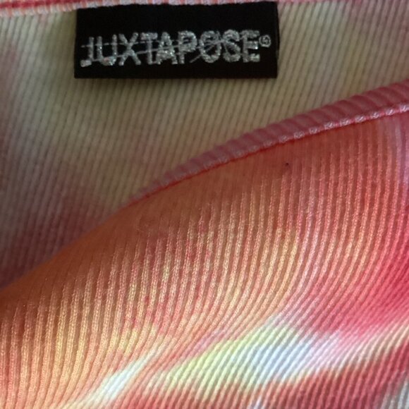 Juxtapose One Shoulder Ribbed Tank Top Tie Dye Pineapple Graphic Sz M 120L - Picture 6 of 8